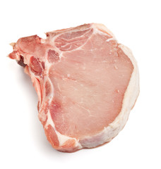 raw pork chop isolated
