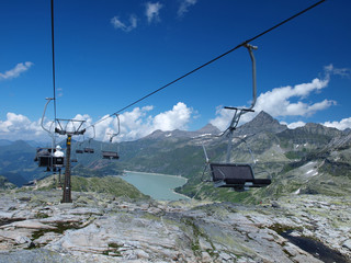 chair ski lift in summer