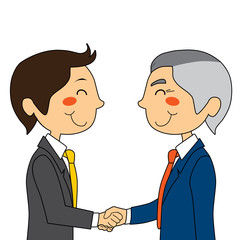 Young businessman meets a senior executive, shaking hands