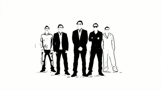 Business team corporate black and white animation