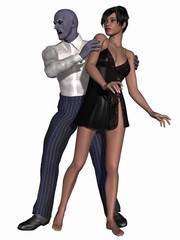 Fototapeta premium Vampir mit sexy Frau