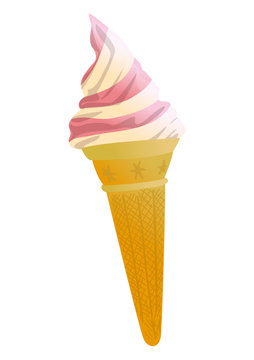 Glace italienne 2 parfums, vecteur