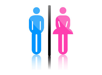 Colored male and female sign vector
