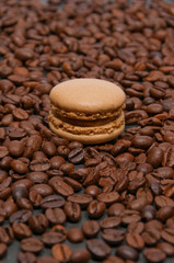 macaron et grains de café