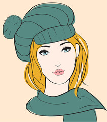 Girl in autumn hat