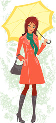 Fototapeta na wymiar Woman with umbrella
