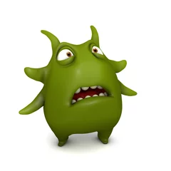 Printed kitchen splashbacks Sweet Monsters green virus