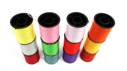 Colorful thread spools