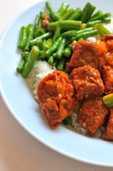 Chinese vegetarian mock chicken cuisine