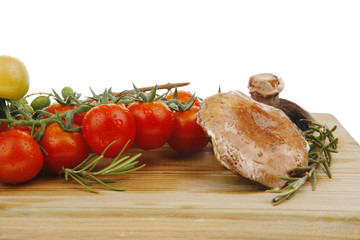 prepared raw vegetables on cutting board