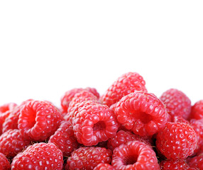 Ripe red raspberries