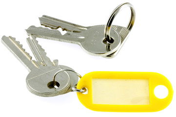 trousseaux clés d'appartement, fond blanc