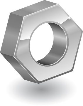 Three-dimensional metal nut