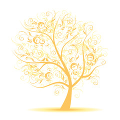 Art tree golden for your design