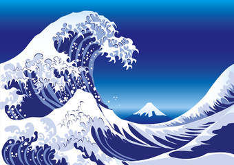 波・富士山・浮世絵