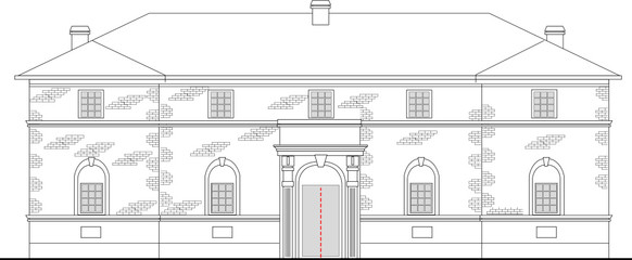 hotel restaurant facade building drawing