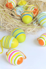 Fototapeta na wymiar Painted Colorful Easter Eggs
