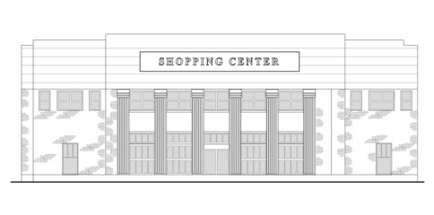 shopping center mall shop drawing