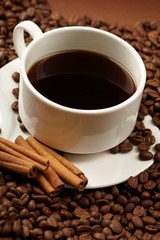 cup of coffee with cinnamon