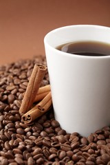 cup of coffee with cinnamon