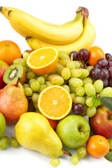 Plakat fresh fruits on the white background