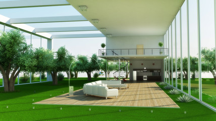 Modern interior of a drawing room