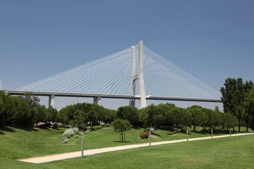Foto op Plexiglas Vasco da Gamabrug Vasco da Gama bridge in Lisbon, Portugal