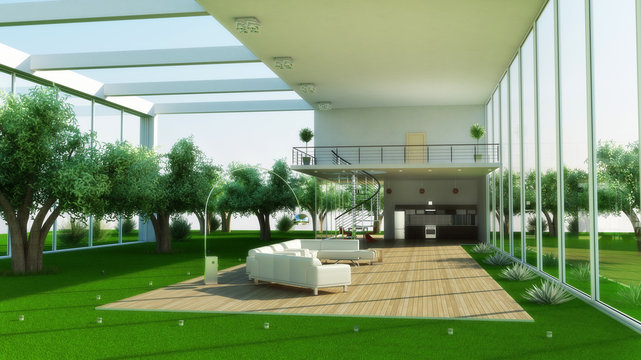 Modern interior of a drawing room