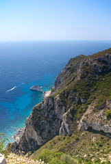 Sea cliff view, Corfu, Greece