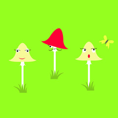 cartoon mushrooms