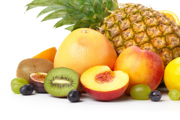 Fruit on a white background
