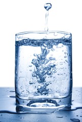 water splash in glass