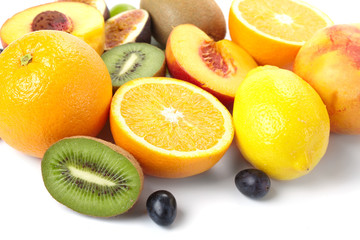 Fruit on a white background
