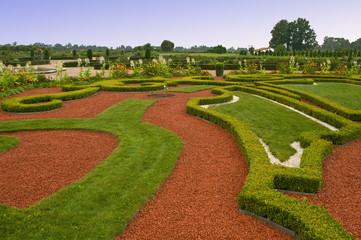 avenue and bed in formal garden