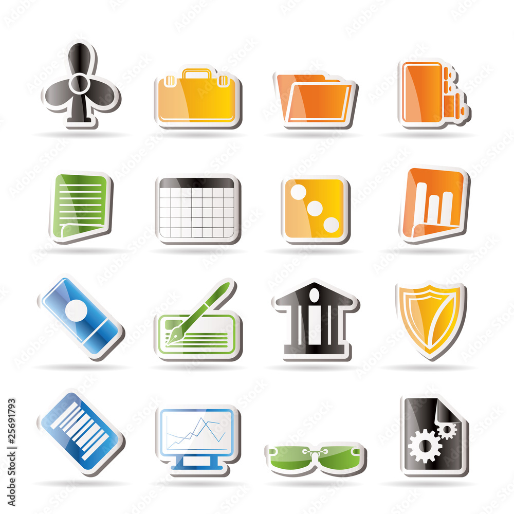 Wall mural Simple Business and Office Icons - Vector Icon Set 2