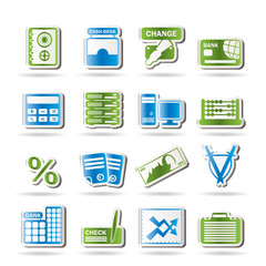 bank, business, finance and office icons - vector icon set
