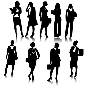 business woman silhouette.Vector
