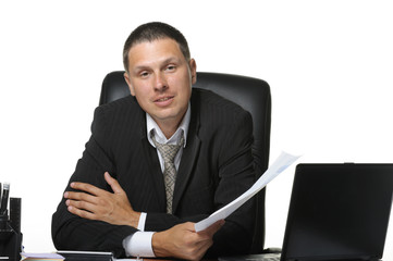 The businessman on the workplace