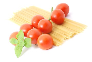Tomaten,Spaghetti,Basilikum