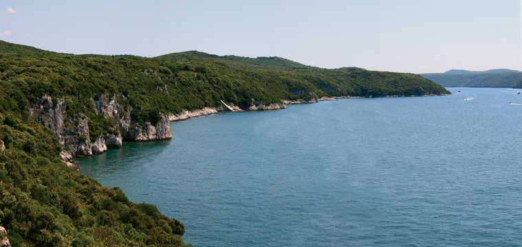 Famous Limsky canal panorama. Adriatic sea. Croatia.