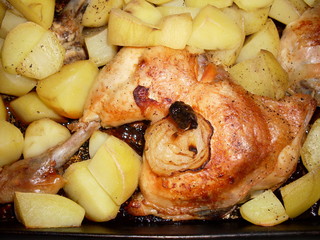 POLLO AL FORNO CON PATATE
