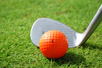 golf club and ball