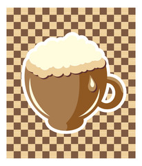 Brown card with cup of cappuccino