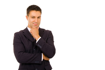 young business man portrait isolated on white