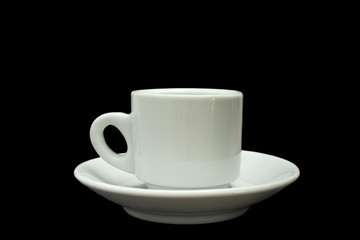 one isolated coffee cup in a black background