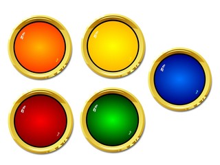 Set of color buttons