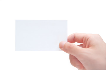 Fototapeta premium Blank Business Card In Hand
