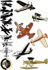 old airplane and biplane collection © PrintingSociety