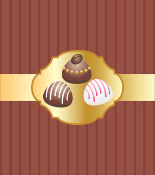Vector card with chocolate candies