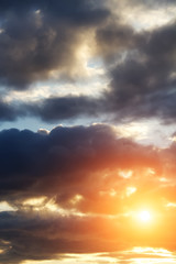 Sunset  autumn  sky  clouds